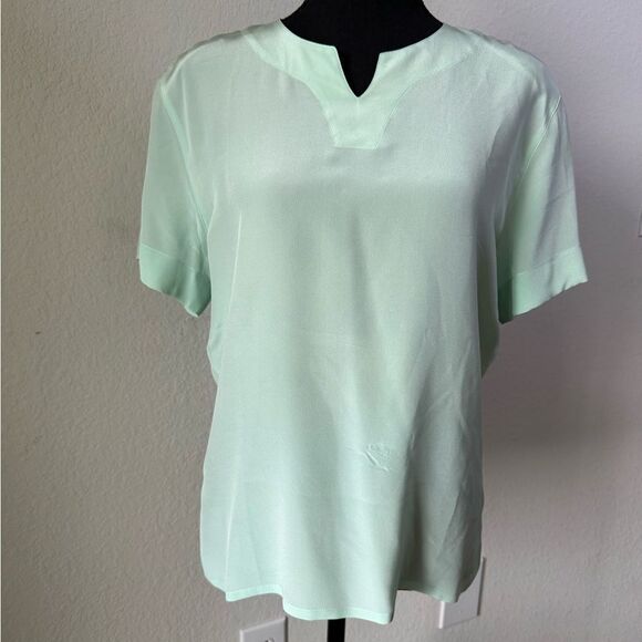 Vtg Escada Margaretha Ley 100% Silk Mint Green Blouse Top Sz 36 (US 6) Career - Picture 1 of 5